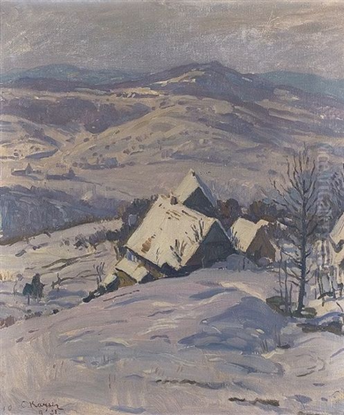 Wintersonne Oil Painting by Conrad Kayser