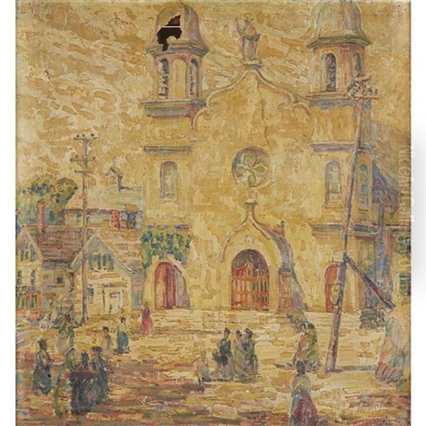 Old Portuguese Church Oil Painting by Susette Inloes Schultz Keast