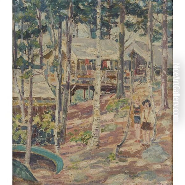 The Summer Camp Oil Painting by Susette Inloes Schultz Keast