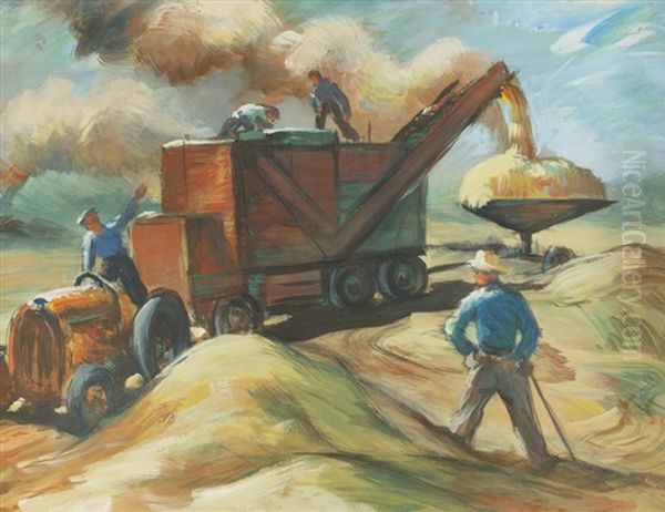 Harvesting The Beans, Ventura by Charles Keck