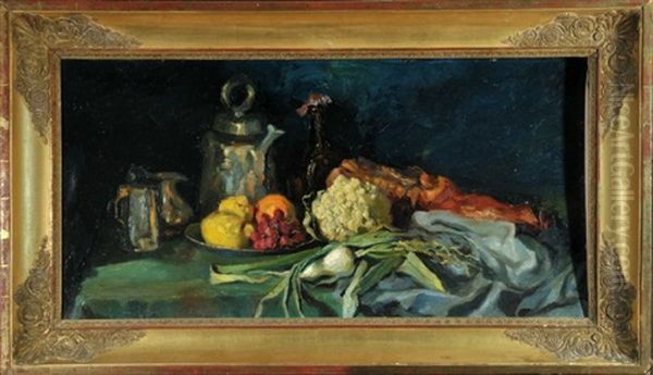 Stillleben Mit Fruchten Und Gemuse Oil Painting by Otto Keck