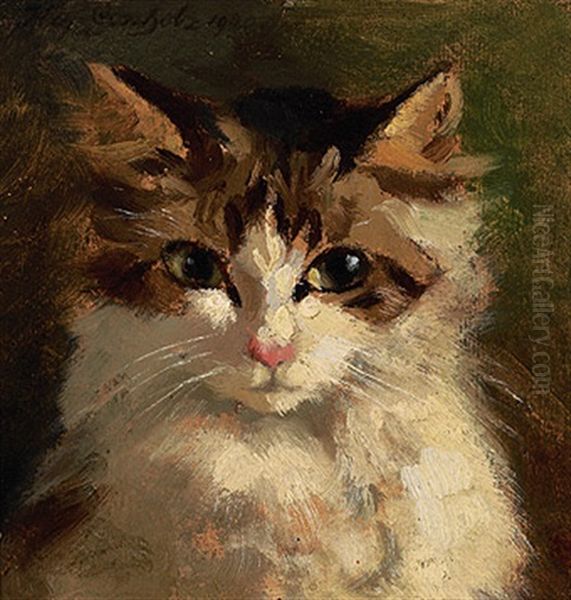 Katzenportrait Oil Painting by Otto Keck