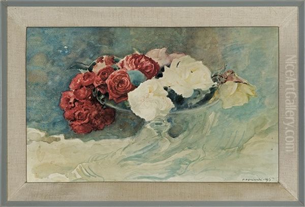 Roses Oil Painting by Apoloniusz Kedzierski