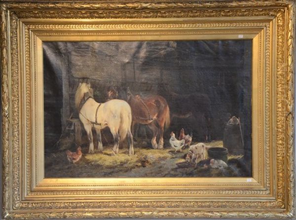 Les Chevaux Oil Painting by Frans Keelhoff