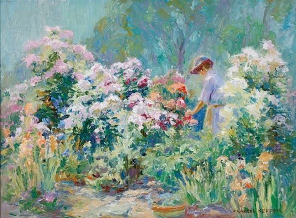 Phlox Garden Oil Painting by Frances Keffer