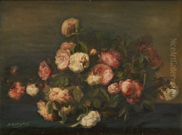 Composition Aux Roses Oil Painting by Desire de Keghel