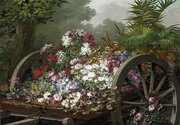 The Flower Cart Oil Painting by Desire de Keghel