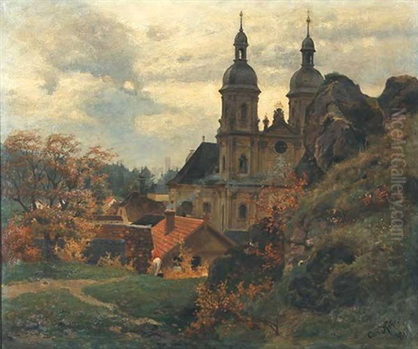 Blick Auf Die Basilika Von Gosweinstein Oil Painting by Karl Kehr