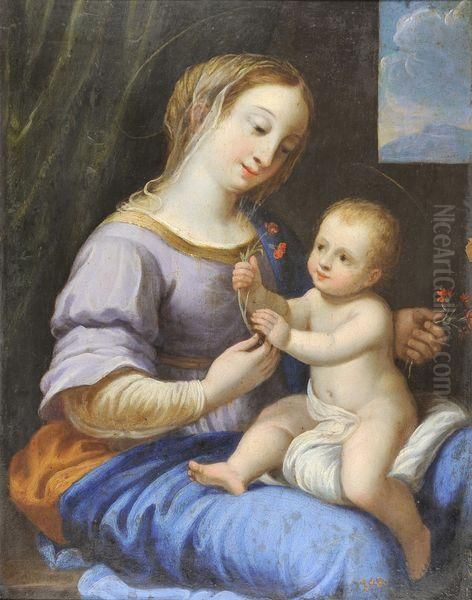 Vierge A L'enfant Aux Oeillets Oil Painting by Lubin Baugin