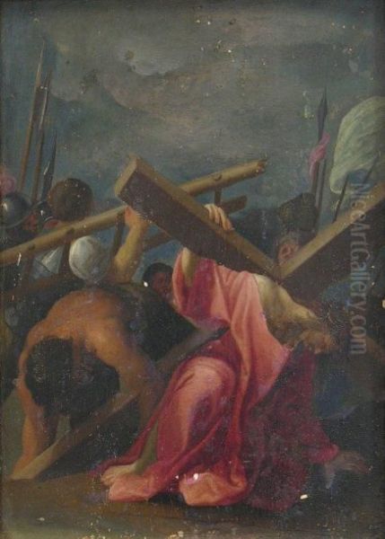 Le Christ Portant Sa Croix. Oil Painting by Lubin Baugin