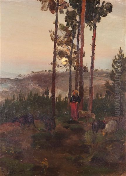 Landscape With Shepherd by Alfredo Keil