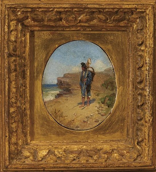 Pescador Na Praia Oil Painting by Alfredo Keil