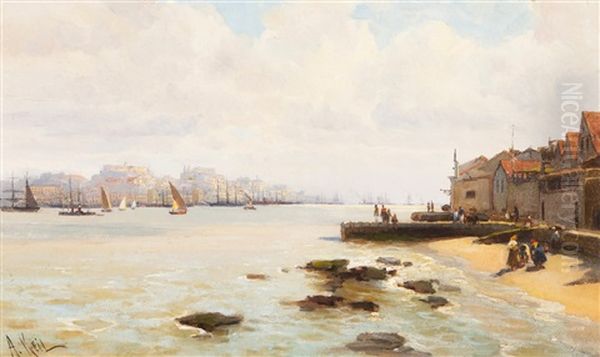 Lisboa Vista Do Ginjal Oil Painting by Alfredo Keil