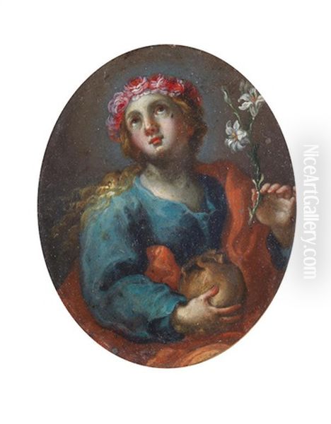 Saint Rosalia Oil Painting by Bernhard Keil