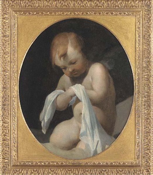 A Putto Oil Painting by Lubin Baugin