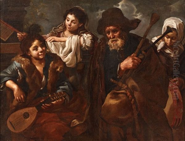 Four Musicians Oil Painting by Bernhard Keil