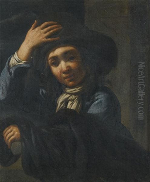 Portrait Of A Boy In A Hat Oil Painting by Bernhard Keil