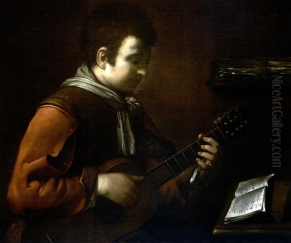 Le Jeune Guitariste Oil Painting by Bernhard Keil