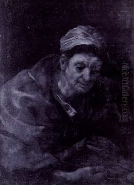 Portrait D'une Vieille Femme Lisant Un Livre by Bernhard Keil