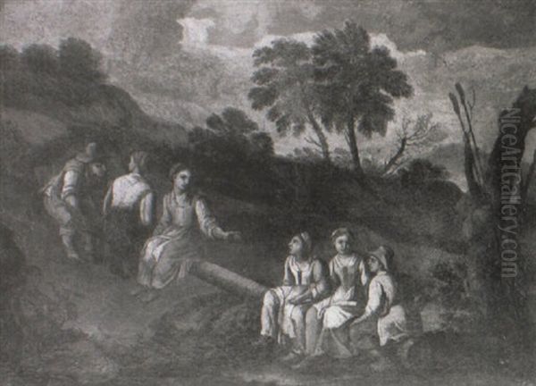 Peasants On A See-saw Oil Painting by Bernhard Keil