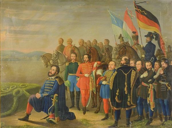 Surrendering Revolutionaries In Year 1848 Oil Painting by Friedrich Keil