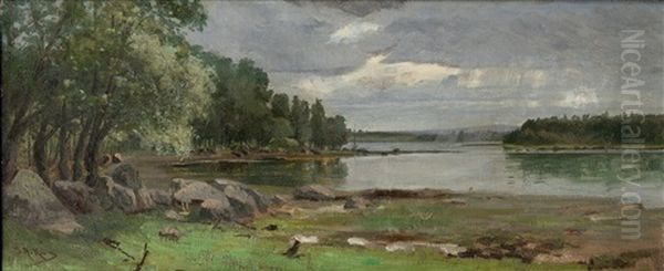 After The Rain Oil Painting by Sigfrid August Keinanen