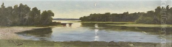 Moonlight Oil Painting by Sigfrid August Keinanen