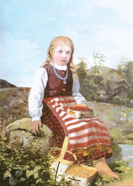 Den Lilla Barplockaren Oil Painting by Sigfrid August Keinanen