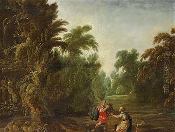 Scene Fra 'the Calydonian Boar Hunt', Hvor Meleager Praesenterer Vildsvinets Hoved For Atalanta Oil Painting by Alexander Keirincx