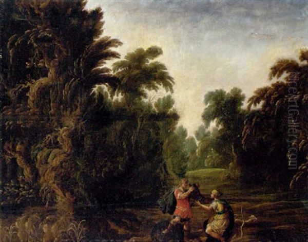 A Wooded Landscape With Meleager And Atalanta Oil Painting by Alexander Keirincx