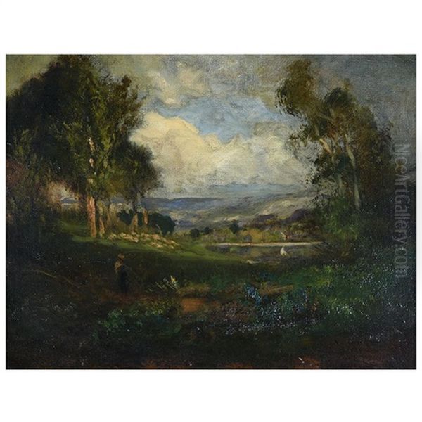 Landscape With Lake Oil Painting by William Keith