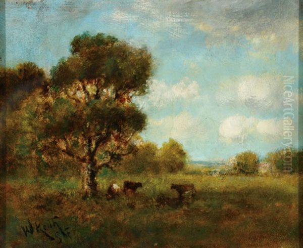 Cattle In A Clearing Oil Painting by William Keith