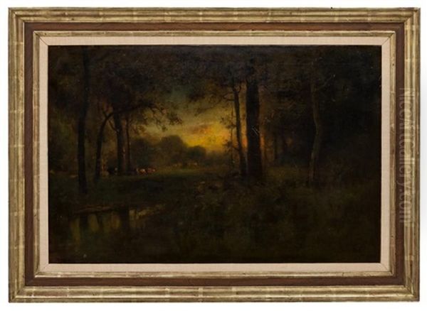 Sunset Through The Trees Oil Painting by William Keith