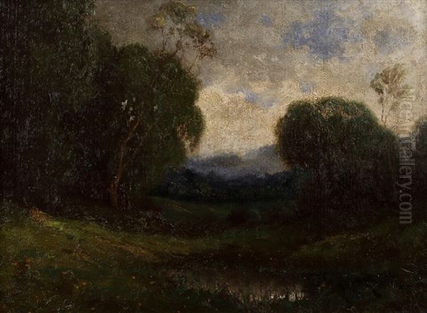 Tonalist Landscape With Pond Oil Painting by William Keith