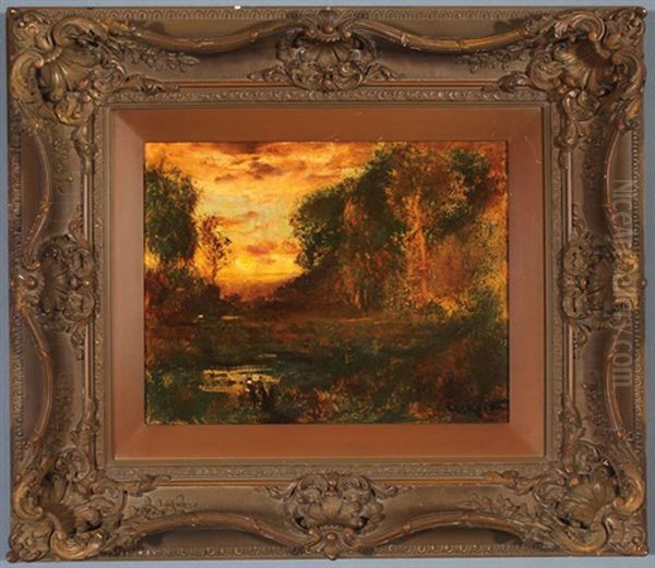 Landscape At Dusk Oil Painting by William Keith