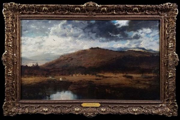 Ca Landscape Under Dark Clouds Oil Painting by William Keith