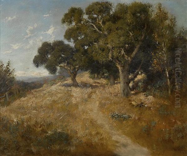 Path Through California Oaks Oil Painting by William Keith