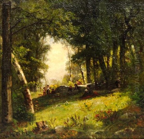 California Woodlands Walk Oil Painting by William Keith