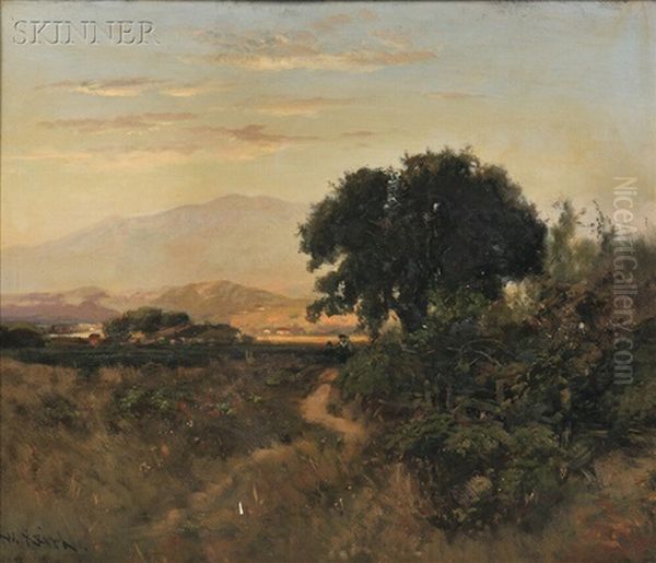 Dawn In The Desert Southwest Oil Painting by William Keith