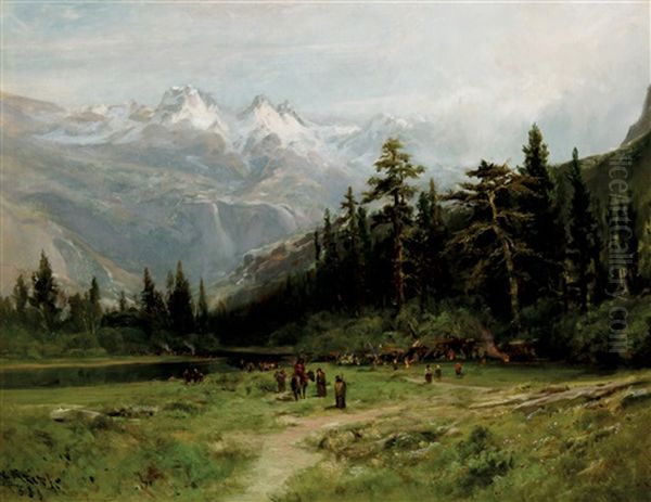 Glacier Meadow In The High Sierra Oil Painting by William Keith