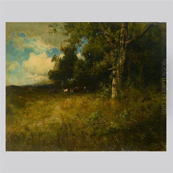 Cows In A Wooded Glade Oil Painting by William Keith