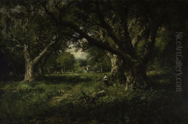 A Clearing Among The Oaks, Alameda Oil Painting by William Keith