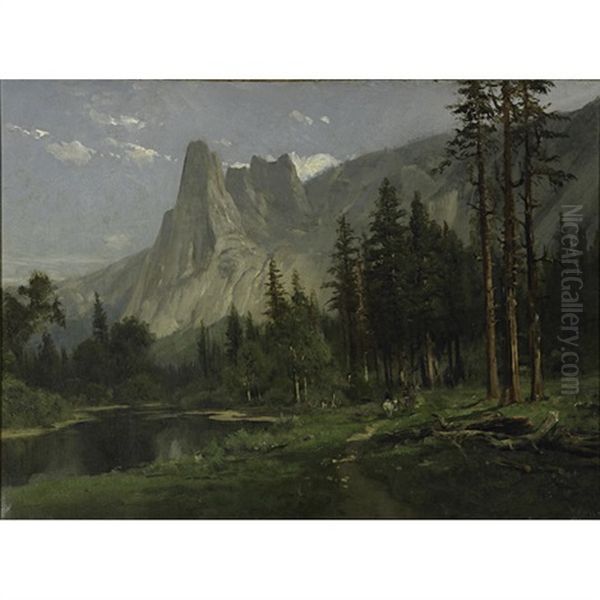 Sentinel Rock, Yosemite Valley Oil Painting by William Keith