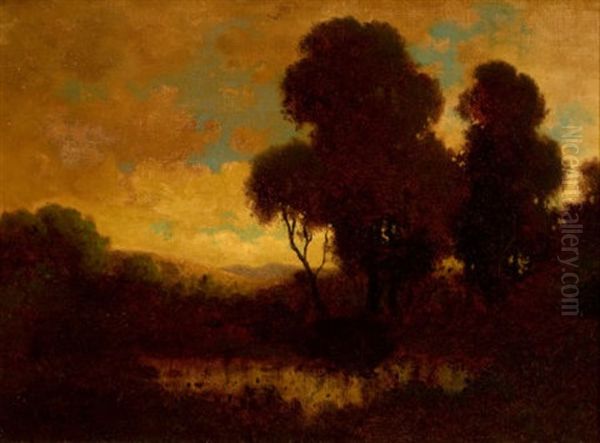 Evening Landscape Oil Painting by William Keith