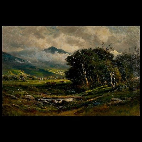 Green Valley Landscape With Cows Oil Painting by William Keith