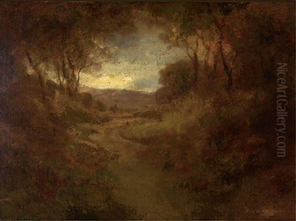 Landscape With Distant Clearing Oil Painting by William Keith