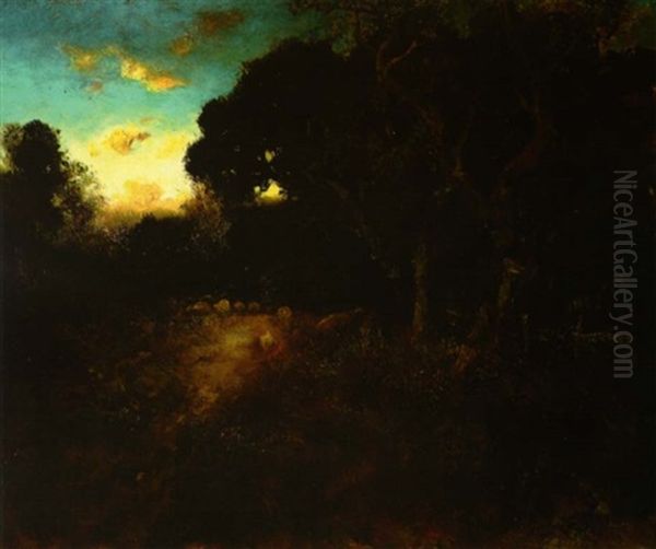 A Clearing At Dusk Oil Painting by William Keith