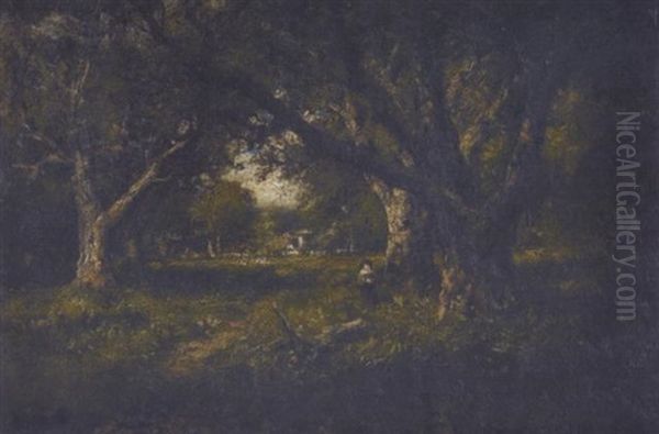 A Clearing Among The Oaks, Alameda, California Oil Painting by William Keith