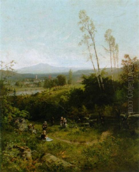 Landschaft Mit Spielenden Kindern Oil Painting by William Keith