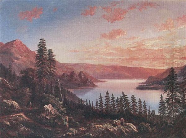 On The Columbia River Oil Painting by William Keith